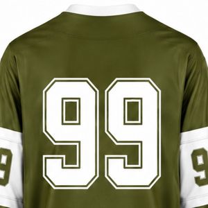 Men Olive Green <b>Ice</b> Hockey Jersey Long Sleeve Polyester Sports Uniform Match Training Team Wear Apparel - Product Image 4