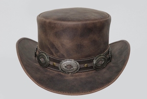 Chapeau de cowboy vintage en cuir véritable, style western, pour ranch, rodéo, équitation, extérieur, mode, à large bord, fait main, qualité supérieure - Product Image 6