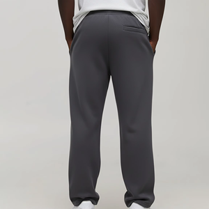 Pantalones de chándal de algodón 100% para hombre, al por mayor, casuales, rectos, de felpa, con efecto desgastado 3D para estampado. - Product Image 5