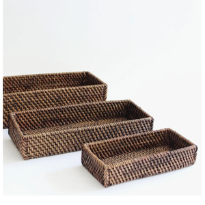 Bandeja de Servir de Ratán Premium Hecha a Mano con Asa de Madera Sólida, Mimbre Natural Ecológico para Té, Café, Comedor, Diseño Rústico - Product Image 3