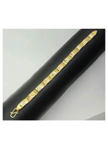 Pulsera de Diseño para Hombre en Oro de 22K con Patrón de Corte de Diamante, Acabado Premium, Elegante para Uso Diario, Joyería de Boda para Hombres - Product Image 2