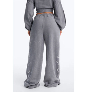 Chándal de mujer con logo personalizado y franjas laterales, conjunto de sudadera y pantalón de chándal de forro polar técnico para jogging - Product Image 4