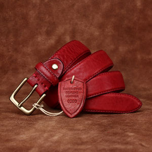 Nouvelle ceinture rétro en cuir de vachette lavé à l'eau pour femme, double face, style vintage, boucle en alliage tendance, de haute qualité et écologique - Product Image 4