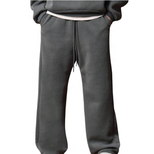 Ensemble de sweat-shirt à capuche pour homme, couleur unie, coton, manches longues, décontracté, vêtements d'automne avec poches latérales, coupe régulière - Product Image 5