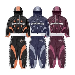 Manufacturer Custom Streetwear Hooded Winter Breathable Knitted Nylon Tracksuit Men's Waterproof <b>Lightweight</b> <b>Jogger</b> Unisex - Product Image 1