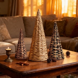 Premium quality xmas <b>trees</b> holiday gift set handcrafted water hyacinth <b>tree</b> <b>tabletop</b> decoration - Product Image 4