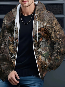 Achetez un sweat à capuche de chasse respirant de haute qualité en coton mélangé avec sublimation 3D pour hommes, fabriqué au Pakistan - Product Image 3