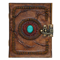 Carnet de croquis vierge en cuir vintage New Era, papier à bords festonnés style antique, 120 feuilles, personnalisable avec logo, vente en gros