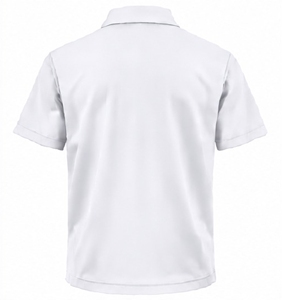 Camiseta Polo Deportiva Blanca de Manga Corta con Cierre para Hombre, Marca Index Sports Wear, Logotipo Bordado, Tejido de Punto de Secado Rápido, Estilo Deportivo - Product Image 2