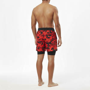 Pantalones cortos de doble capa para hombre, diseño personalizado con logotipo, venta al por mayor, pantalones cortos clásicos 2 en 1 con bolsillo para entrenamiento. - Product Image 3