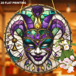 CIFbuy Decorazione in Acrilico, Maschera Veneziana Colorata, Acchiappasole, Ornamento per Finestre, Decorazione in Cristallo per la Casa, TikTok per Temu Pick Se - Product Image 1