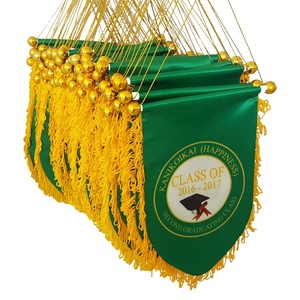 Drapeau d'échange personnalisé en tissu satiné brillant pour équipes de football, avec tige en PVC, pour cadeaux de visite de club, commande en gros, conception gratuite - Product Image 4