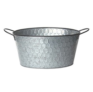 Durable Metal <b>Drink</b> Chiller Bucket with Black Handles for Indoor Outdoor Parties - Product Image 1