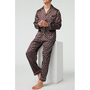 Long Sleeve <b>Men</b> Night Suit Button Front Collar Long Pants <b>Set</b> Drawstring Waist Soft Warm Winter <b>Pajamas</b> Home Wear Lounge - Product Image 4