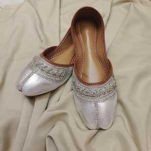 Zapatos Khussa para Mujer, Tradicionales Pakistaníes, Étnicos, Bordados, Antideslizantes, Cómodos, Transpirables, Planos - Product Image 6