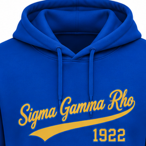 Sudadera con Capucha Azul para Mujer de la Hermandad Universitaria Sigma Gamma Rho, Sudadera con Gráfico Griego, Ropa Casual Universitaria Personalizada - Product Image 6