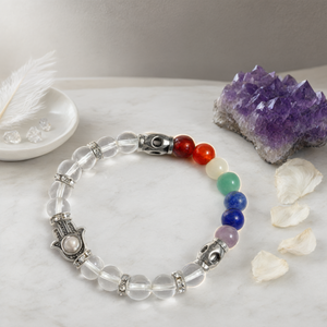 สร้อยข้อมือคริสตัลจักระฮัมซา-เครื่องประดับหินบำบัดเจ็ดจักระ - Product Image 3