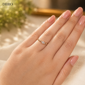 แหวนเพชรรูปวงแหวนสีเหลืองทองชุบ - Product Image 6