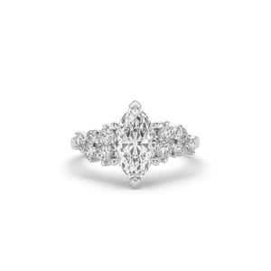 Bague de fiançailles minimaliste légère et unique en or 14 carats avec diamant de laboratoire taille marquise brillant de 2,00 carats pour femme - Product Image 4
