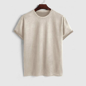 Conjunto de camiseta y pantalones cortos de algodón de color sólido para hombre, cuello redondo, ropa informal de verano, transpirable. - Product Image 2