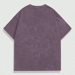 Camiseta Morada Oversize para Hombre 2026 con Estampado de Dibujos Animados, Manga Corta, Cuello Redondo, Estilo Urbano, 100% Algodón Jersey - Product Image 2
