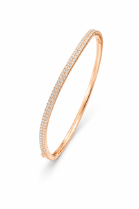 Brazalete de Moissanita en Plata de Ley 925 con Baño de Oro Rosa y Cierre de Resorte, Regalo para Mujer KLSB20511 - Product Image 1