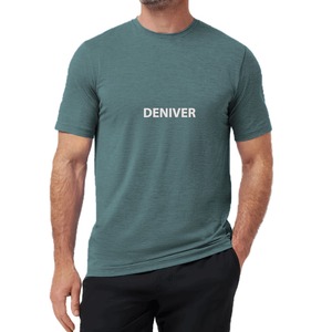 Camisetas informales con cuello en V para hombre de calidad superior sólido azul oscuro algodón/Modal/Spandex mezcla 100% algodón suave Rib Collar corto - Product Image 5