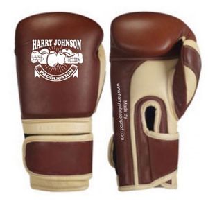 HARRY JOHNSON PRODUCTION Leather Boxing Gloves <b>White</b> Red Black <b>Lace</b>-Up Wrist Full Finger Adult Training Gear - Product Image 2