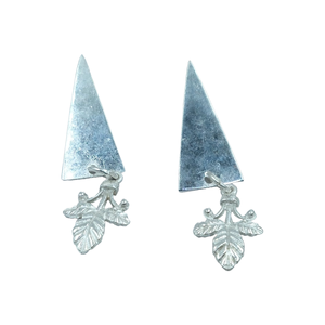 Pendientes Colgantes de Plata de Ley 925 con Forma de Hoja Triangular Geométrica para Mujer, Pendientes Largos Hechos a Mano, Joyería de Moda, Regalo - Product Image 1