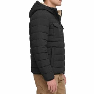Men's <b>Red</b> Hooded Zipper Closure Pockets Puffer <b>Jacket</b> Canvas Front Custom Design Casual Winter <b>Jacket</b> <b>Waterproof</b> Windproof - Product Image 5