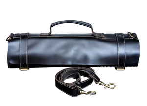 Handmade Leather Knife <b>Roll</b> Chef <b>Tool</b> Storage Carrier Professional Kitchen Knife Organizer Bag LKR-0320 - Product Image 4