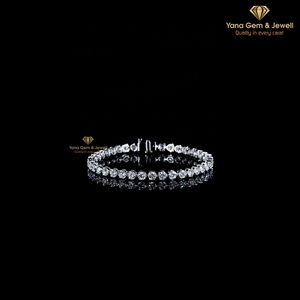 Bracelet tennis moderne à coupe ronde pour femme, clarté VVS-VS, couleur D-E-F, 5,50 TCW, diamant cultivé en laboratoire CVD, or massif 14 carats - Product Image 1