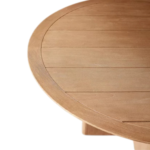 Modern <b>Round</b> Outdoor Dining <b>Table</b> Solid Teak Wood Weather Resistant Durable Cross Base Luxury <b>Patio</b> Garden Furniture - Product Image 4