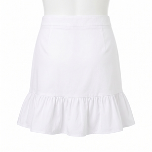 Women's Summer Solid Polyester/Cotton A-Line Frill Hem <b>Mini</b> Skirt Ruffle Detail Casual ODM Wholesale Factory Custom Logo | Low - Product Image 4