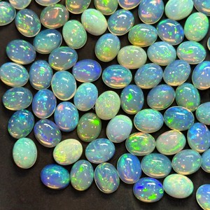 Cabujón de ópalo etíope de 8x10 mm, ópalo de fuego natural de Welo, forma ovalada, piedra preciosa suelta calibrada para la fabricación de joyas a precio de mayoreo. - Product Image 1
