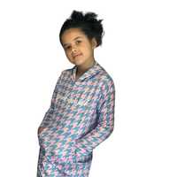 Jugendliches Einfarbiges JJ-Kleid Rosa Blau Formelles Kinder-Langarmkleid Schlanke Passform Atmungsaktiv Umweltfreundlich A-Linie Kleid Komfortabler Weicher Stoff