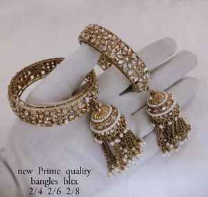 Juego de Brazaletes de Lujo Chapados en Oro de Tungsteno, Regalo de Boda o Aniversario para Novias Indias, Joyería para Mujer - Product Image 1