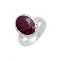 Bague en argent sterling 925 avec rubis ovale pour homme et femme, sertie clos, pierre précieuse rouge, bijou statement, vente en gros