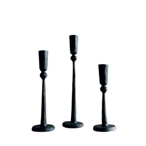 Support à bougies multi-niveaux fait main en fer forgé avec finition en poudre noire mate pour la décoration de jardin et les cadeaux - Product Image 2