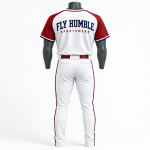 ชุดเบสบอล Fly Humble สำหรับผู้ชาย เสื้อเจอร์ซีย์ลายทางพร้อมกางเกง ชุดผ้าโพลีเอสเตอร์ระบายอากาศได้ดี ใส่ได้ทุกฤดู ทรงปกติ แขนสั้น ติดกระดุม - Product Image 5