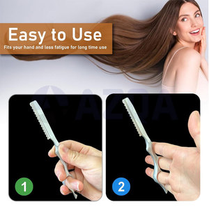 Peigne à cheveux en acier inoxydable avec dents texturisantes et corps en plastique durable pour usage professionnel en salon - Product Image 5