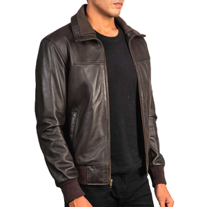 High Quality Plus Size Stand Collar <b>Leather</b> <b>jacket</b> for men Wholesale Outdoor Use with Hooded Pocket Decoration <b>jacket</b> for men - Product Image 3
