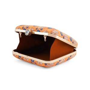 Pochette florale moutarde élégante pour femme – Sac de soirée pour occasions formelles et festives - Product Image 3