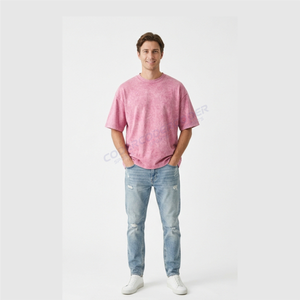 Camisetas de Verano de Algodón con Hombros Caídos y Lavado Ácido Personalizado, Camisetas Oversize de Manga Corta con Efecto Ácido - ¡Las Más Vendidas! - Product Image 5