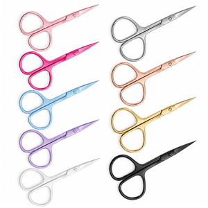Ciseaux à cuticules droits et affûtés en acier inoxydable, outils de manucure, manche rond, 8 couleurs, coupe-ongles durables, petites cisailles - Product Image 5