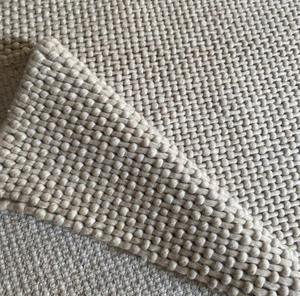 Alfombra de Lana Abstracta Hecha a Mano con Textura 3D Tipo Palomitas de Maíz, Ecológica, Antideslizante, Moderna, de Pelo Largo, Tejida a Mano, Color Beige Natural - Product Image 1