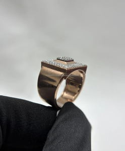 <b>Iced</b> Out Men's Engagement <b>Ring</b> Square Shape Statement Hip Hop Rhodium Plated Cluster <b>Ring</b> 925 Sterling Silver Chunky <b>Ring</b> - Product Image 4