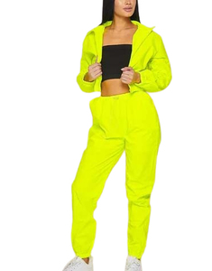 Ofertas Destacadas: Conjunto Deportivo de 2 Piezas para Mujer, Chaqueta Cortavientos de Invierno, Ligero, Corte Regular, Transpirable, Poliéster/Algodón - Product Image 2