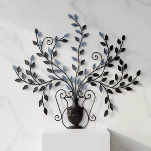 Modern Metal Floral Wall Art Set Handmade Stainless Steel Decor Irregular Shape Single-piece Package Hanging Customized <b>Frame</b> - Product Image 3