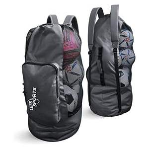 Sac de transport vintage en polyester écologique pour ballon de football, 1 compartiment, portable, avec cordon de serrage, pour le rangement d'équipements sportifs - Product Image 5